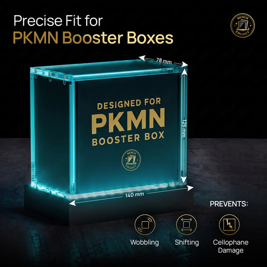 Bench Collect Pokemon Booster Box Display Case with LED Pedestal