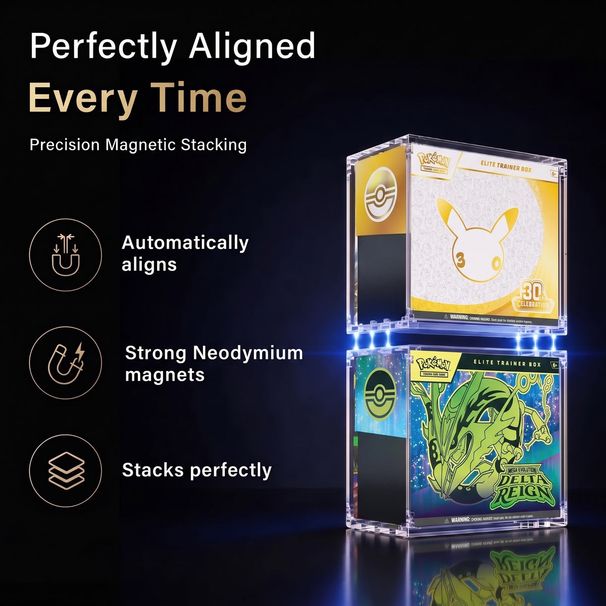 Pokemon Magnetic Stackable Elite Trainer Box (ETB) Display Case