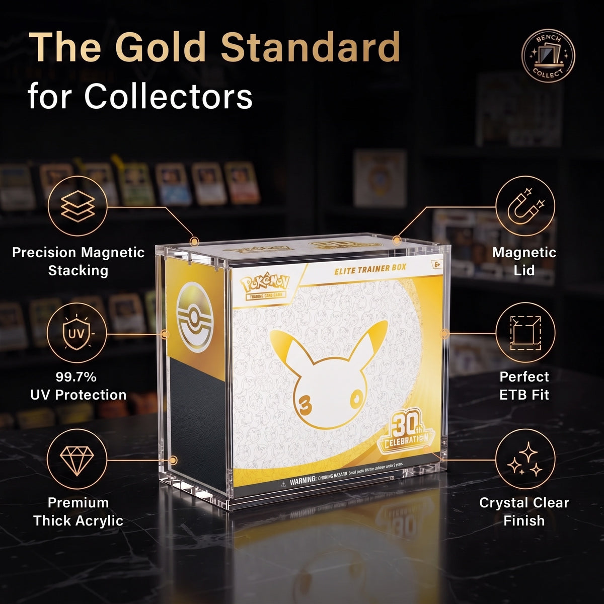 Pokemon Magnetic Stackable Elite Trainer Box (ETB) Display Case