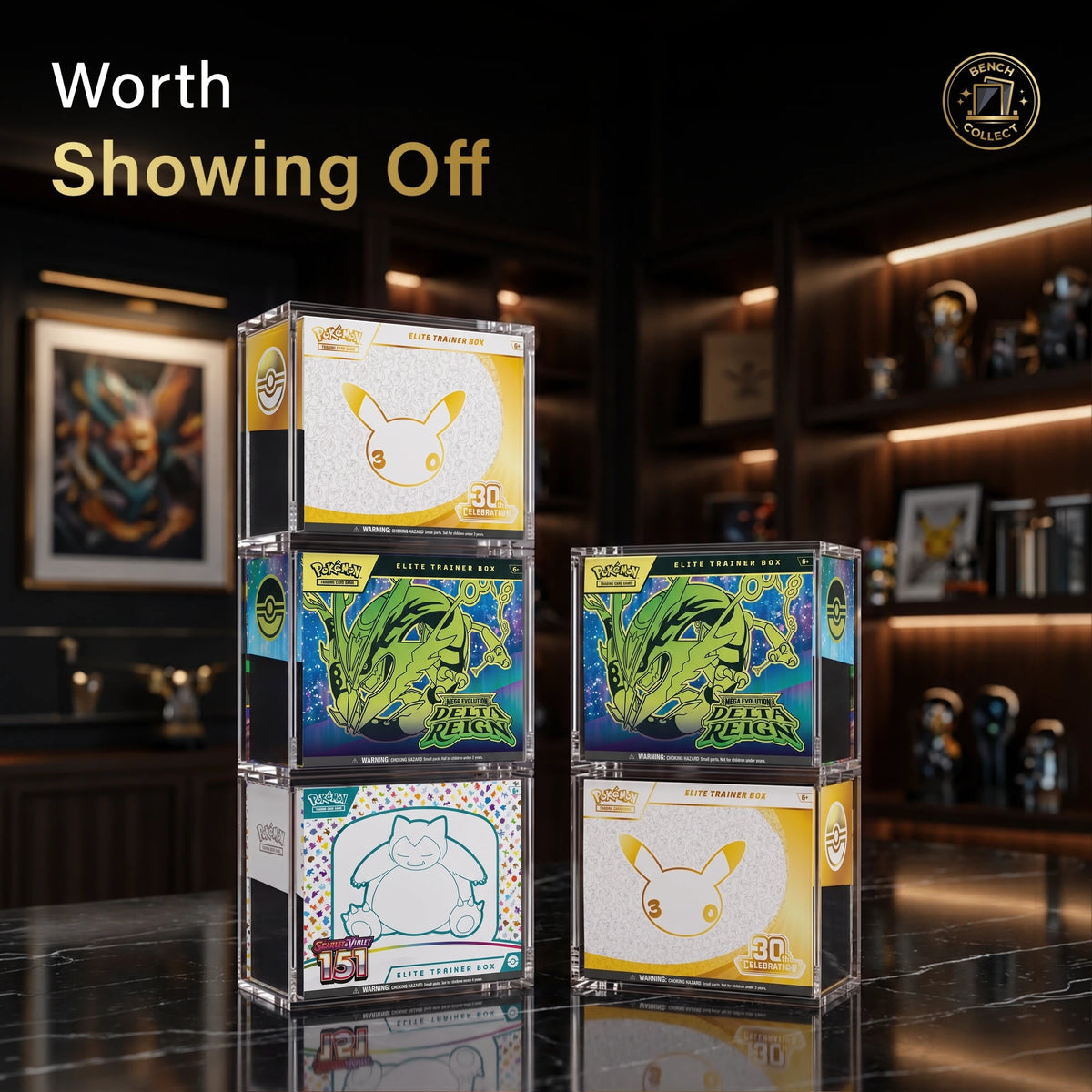 Pokemon Magnetic Stackable Elite Trainer Box (ETB) Display Case