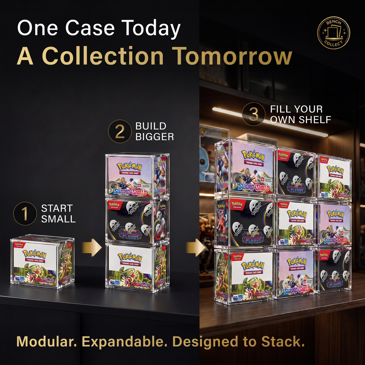 Pokemon Magnetic Stackable Booster Box Display Case