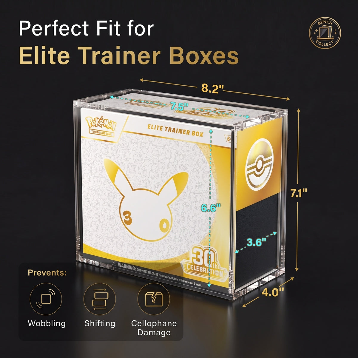 Pokemon Magnetic Stackable Elite Trainer Box (ETB) Display Case