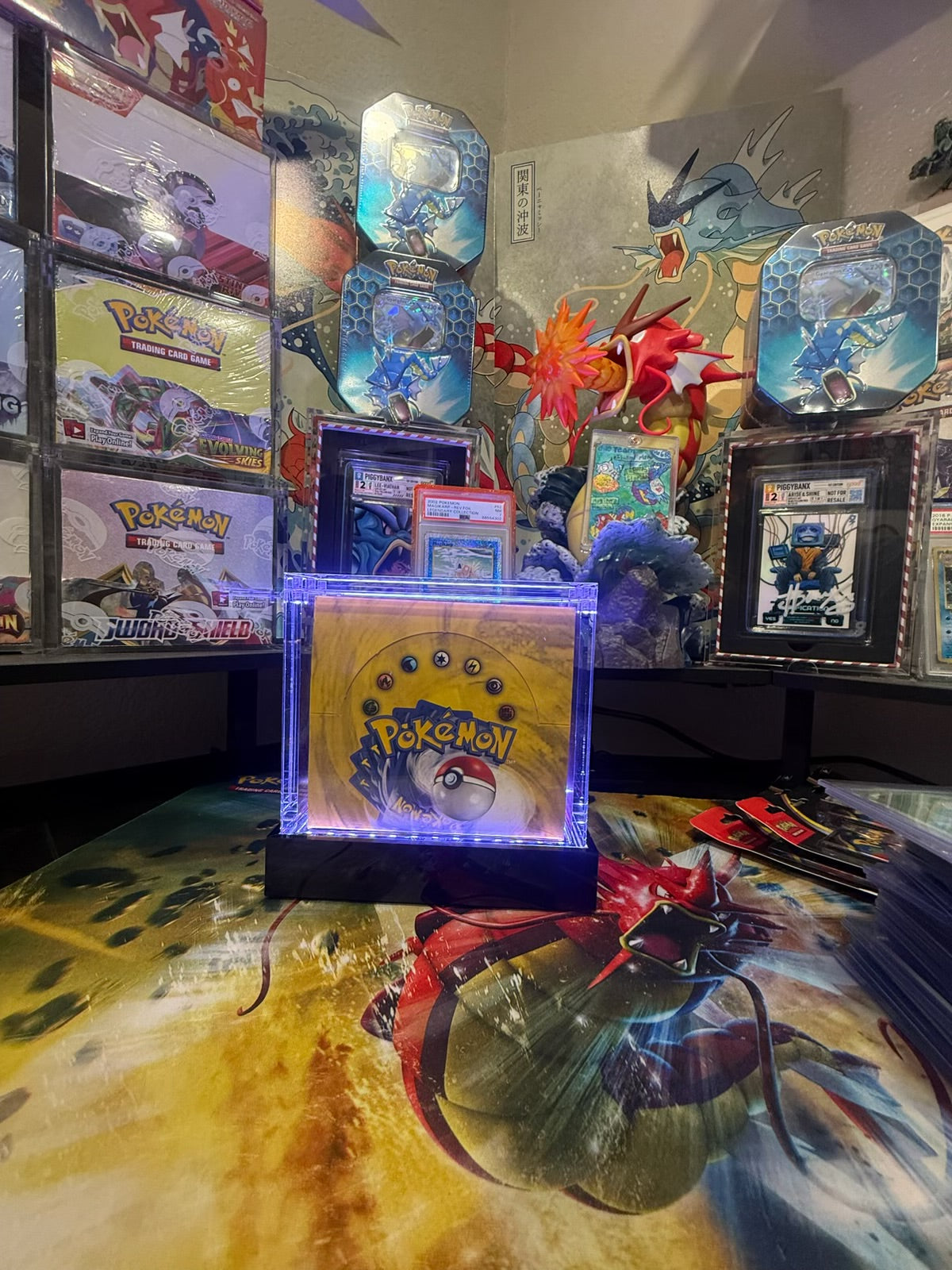 Pokemon Booster Box Display Case with LED Pedestal