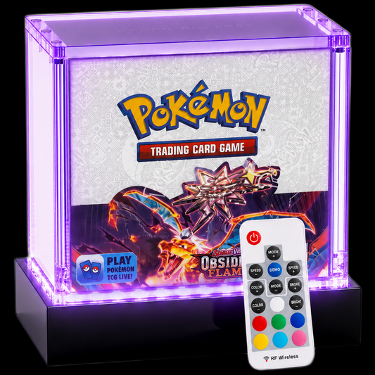 Bench Collect Pokemon Booster Box Display Case with LED Pedestal