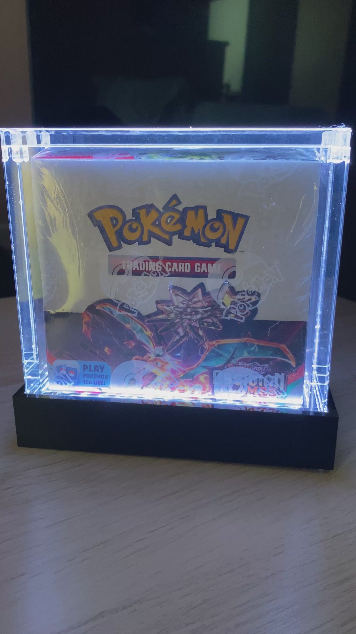 Pokemon Booster Box Display Case with LED Pedestal